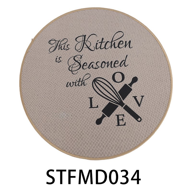 Non-slip imitation hemp rubber bottom placemat, home decorative mat, insulating table mat, customizable pattern, round shape