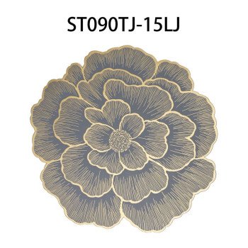 PVC rose base hot stamping placemat non-slip hot stamping coaster pattern creative decoration home hotel dining table