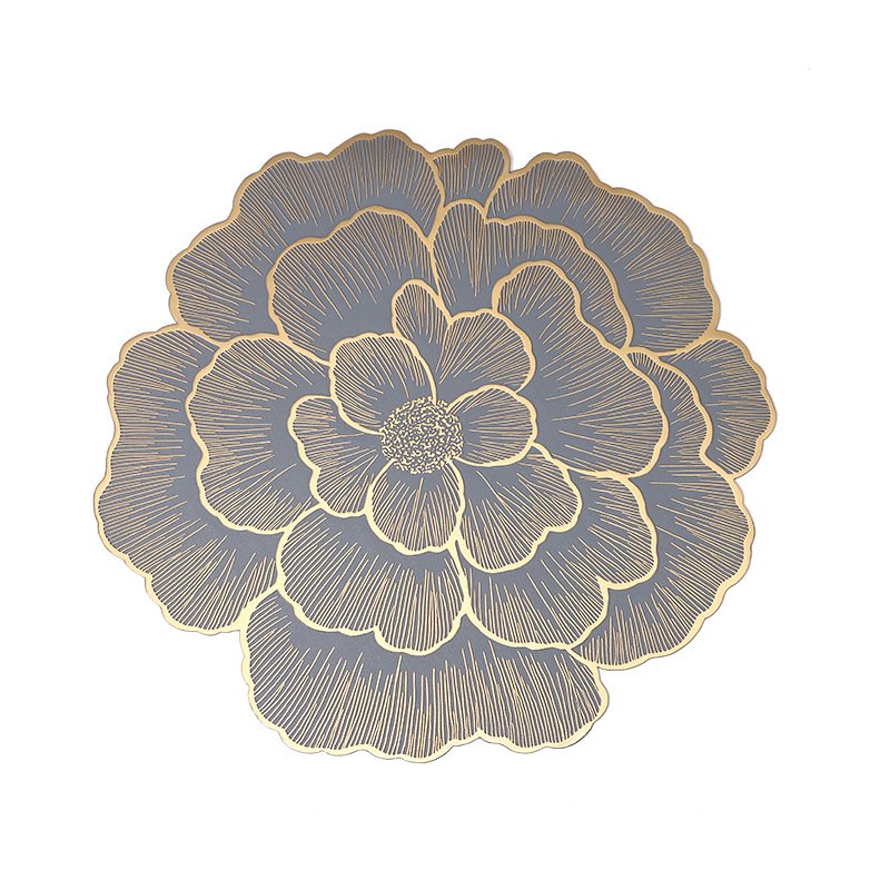 PVC rose base hot stamping placemat non-slip hot stamping coaster pattern creative decoration home hotel dining table