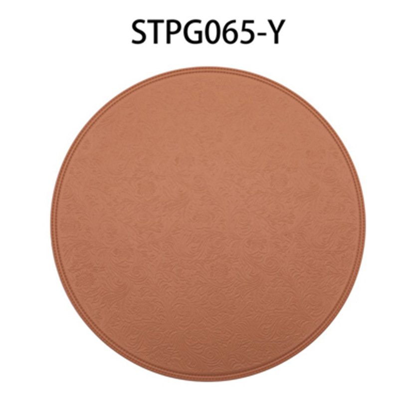 Solid color simple leather placemats waterproof, oil-proof and wear-resistant placemats European-style household easy-to-clean double-layer insulated table mats
