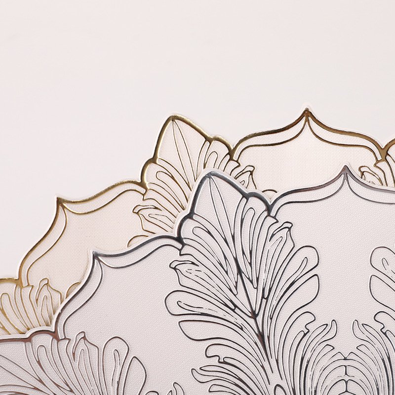 Anti-scalding dining table mat Nordic style waterproof PVC bronzing Western dining mat insulated and high temperature resistant household light luxury simple meal