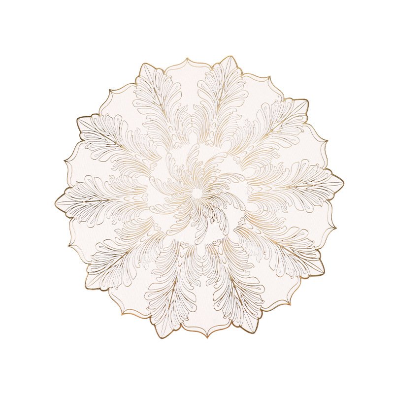 Anti-scalding dining table mat Nordic style waterproof PVC bronzing Western dining mat insulated and high temperature resistant household light luxury simple meal