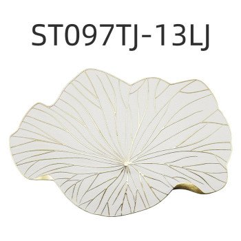 Multi-color new hot stamping PVC placemat lotus leaf style Western placemat gold and silver waterproof non-slip heat insulation pad table mat coaster