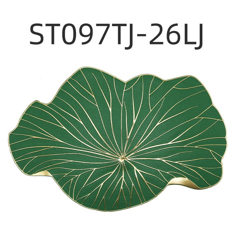 Multi-color new hot stamping PVC placemat lotus leaf style Western placemat gold and silver waterproof non-slip heat insulation pad table mat coaster