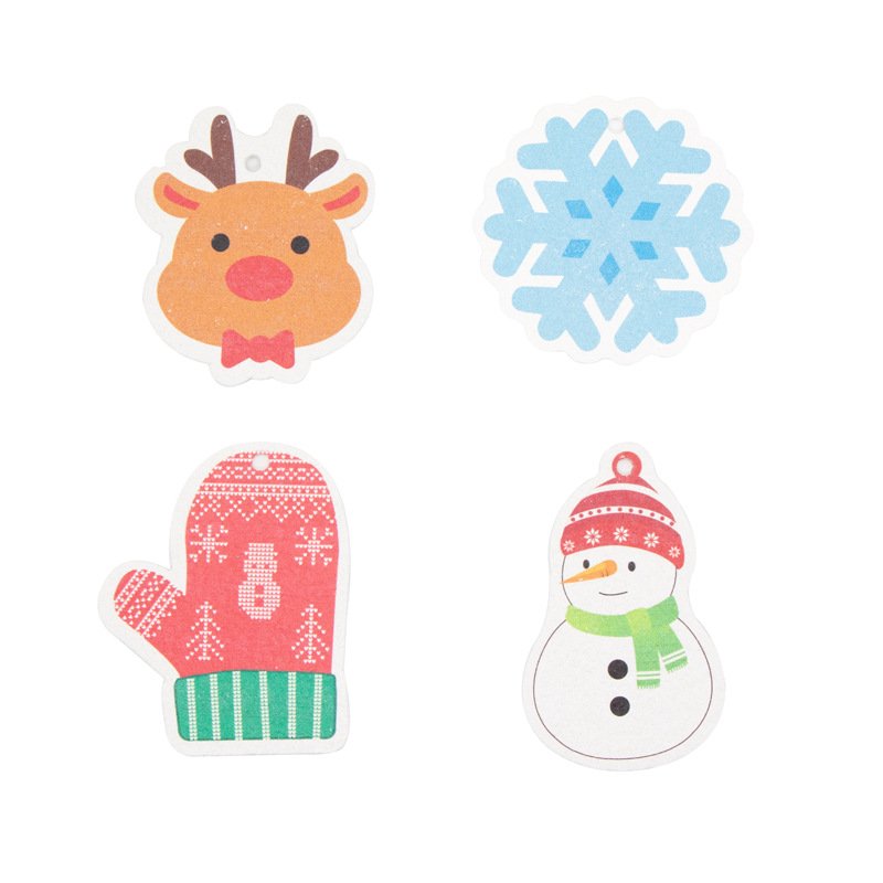 Christmas cartoon printed dishwashing cloth, kitchen water-absorbent, oil-free, easy to clean, biodegradable German wood pulp cotton rag