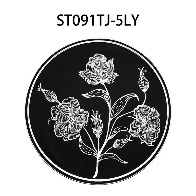 Placemat decoration Western PVC bowl mat hibiscus flower light luxury household anti-scalding plate mat dinner plate mat insulation mat