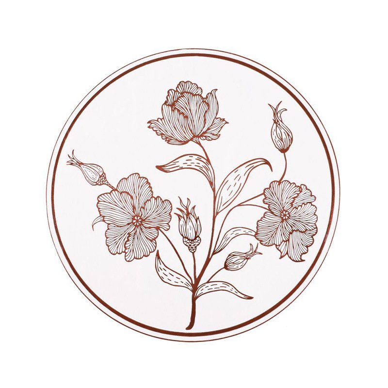 Placemat decoration Western PVC bowl mat hibiscus flower light luxury household anti-scalding plate mat dinner plate mat insulation mat