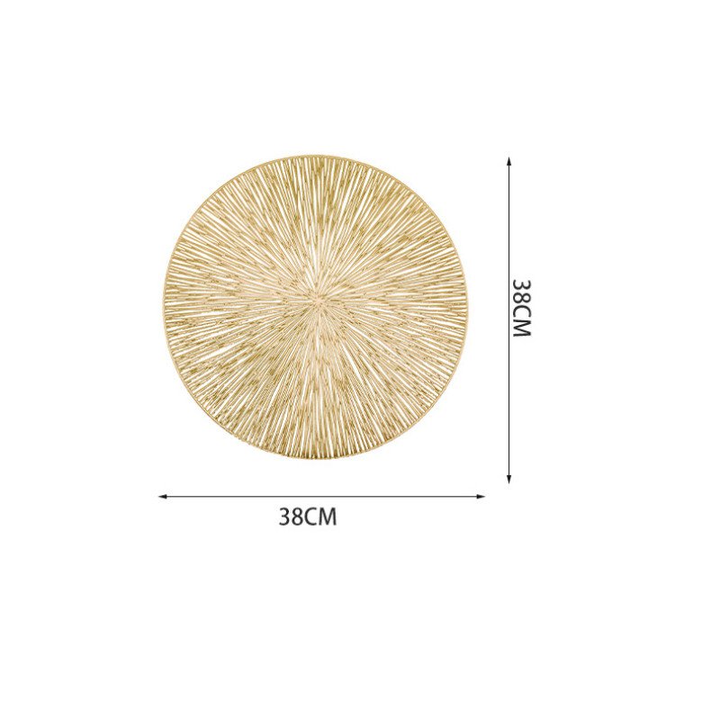 European style PVC hollow insulation mat round fireworks coffee table decorative mat western food mat ins home hotel hot stamping place mat