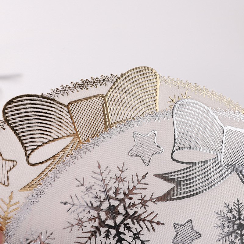 Platinum Series 2024 Christmas New Gold Gold Table Mat Home Portable Anti-scalding Round Waterproof Western Food Mat
