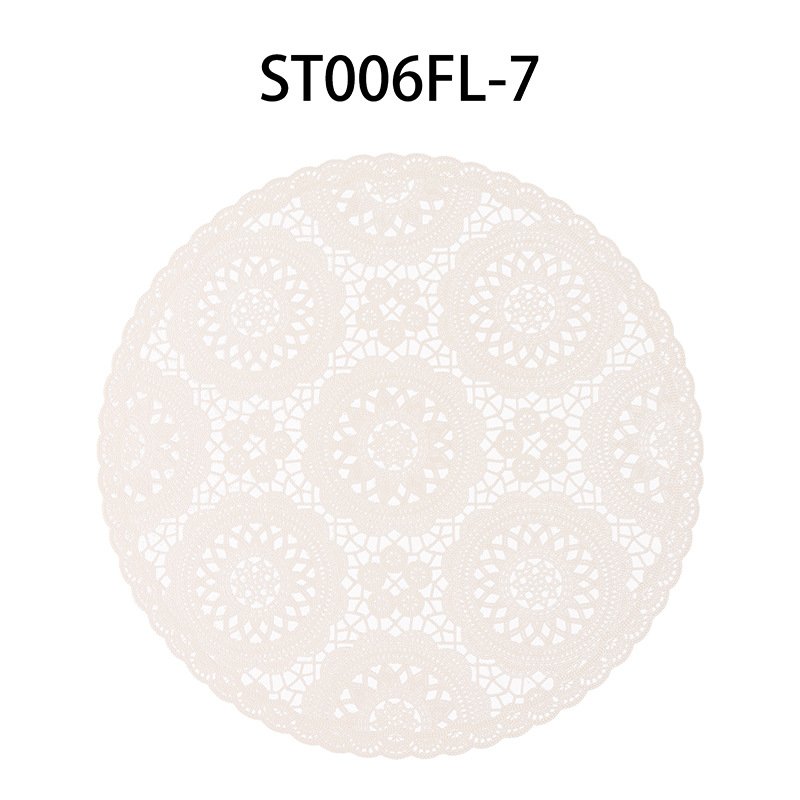 European lace waterproof and oil-proof PVC placemats high-end household hard sheet round insulation pads easy to clean decorative placemats