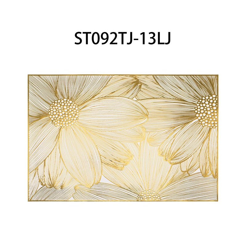 European lace waterproof and oil-proof PVC placemats high-end household hard sheet round insulation pads easy to clean decorative placemats