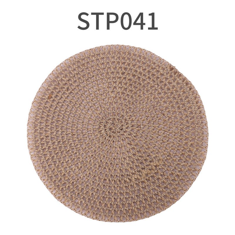 Place mat insulation mat anti-scalding anti-slip silent dining table mat insulation mat household round western food mat woven Nordic style meal