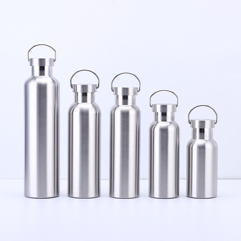 Large-mouthed double-layer stainless steel large-capacity thermos sports water bottle men's outdoor portable travel mountaineering kettle