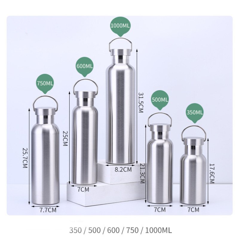 Large-mouthed double-layer stainless steel large-capacity thermos sports water bottle men's outdoor portable travel mountaineering kettle