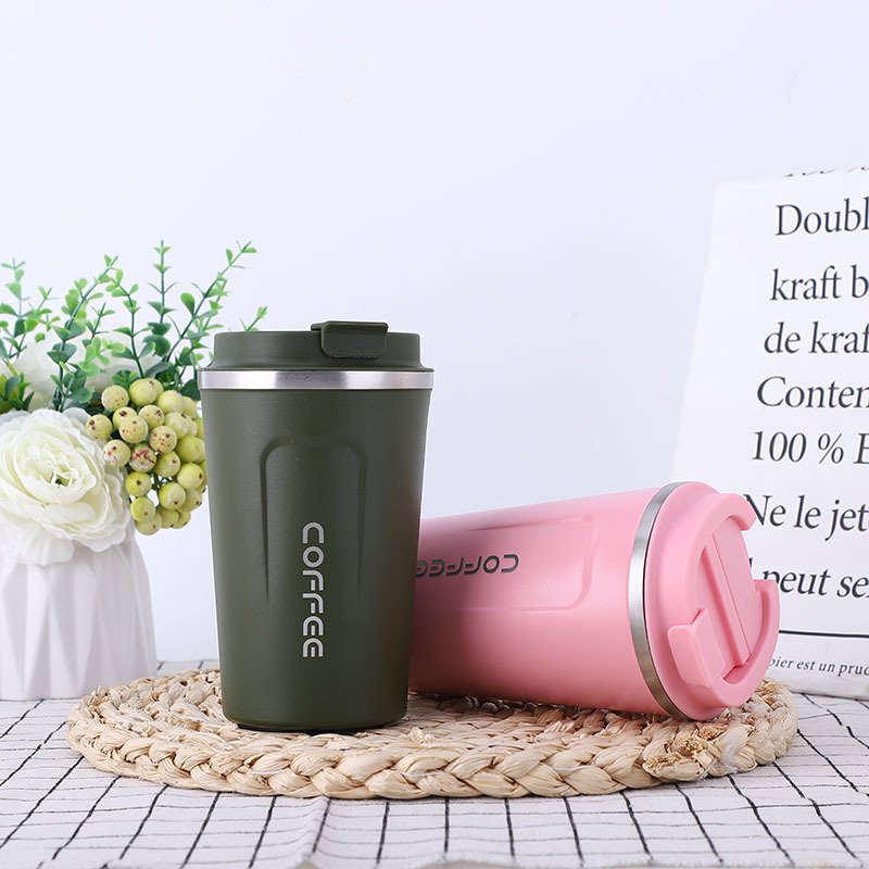 304 stainless steel coffee cup double-layer insulation handy cup outdoor car cup