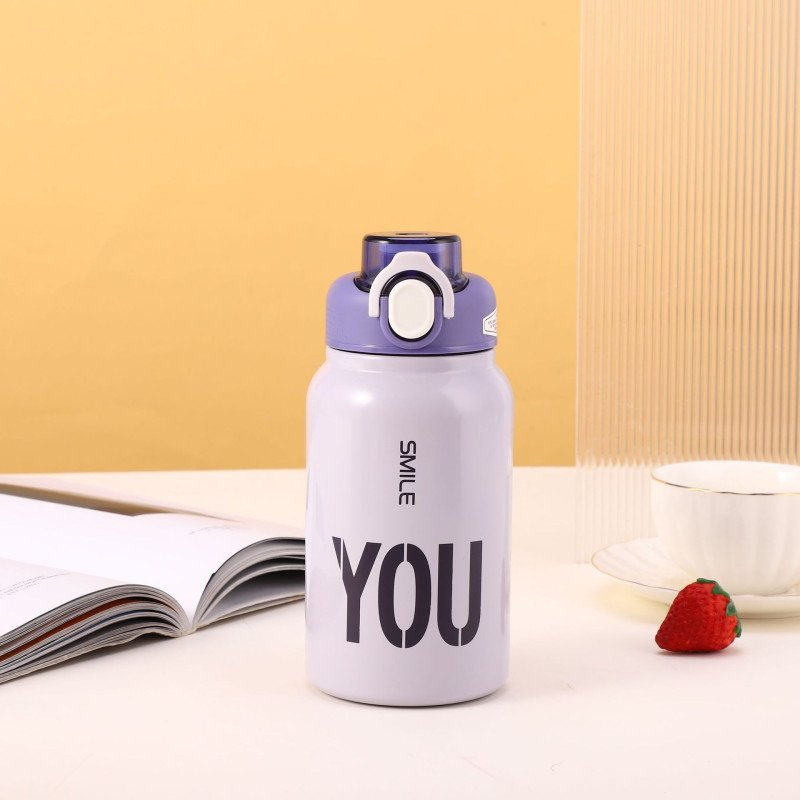 New thermos women's high-value 304 stainless steel water cup boys and children students simple portable tea and water separation cup