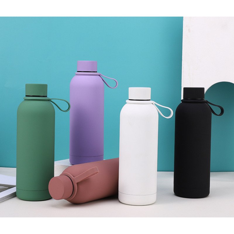 Stainless steel American small-mouthed bottle high-value simple frosted thermos outdoor car portable sports kettle