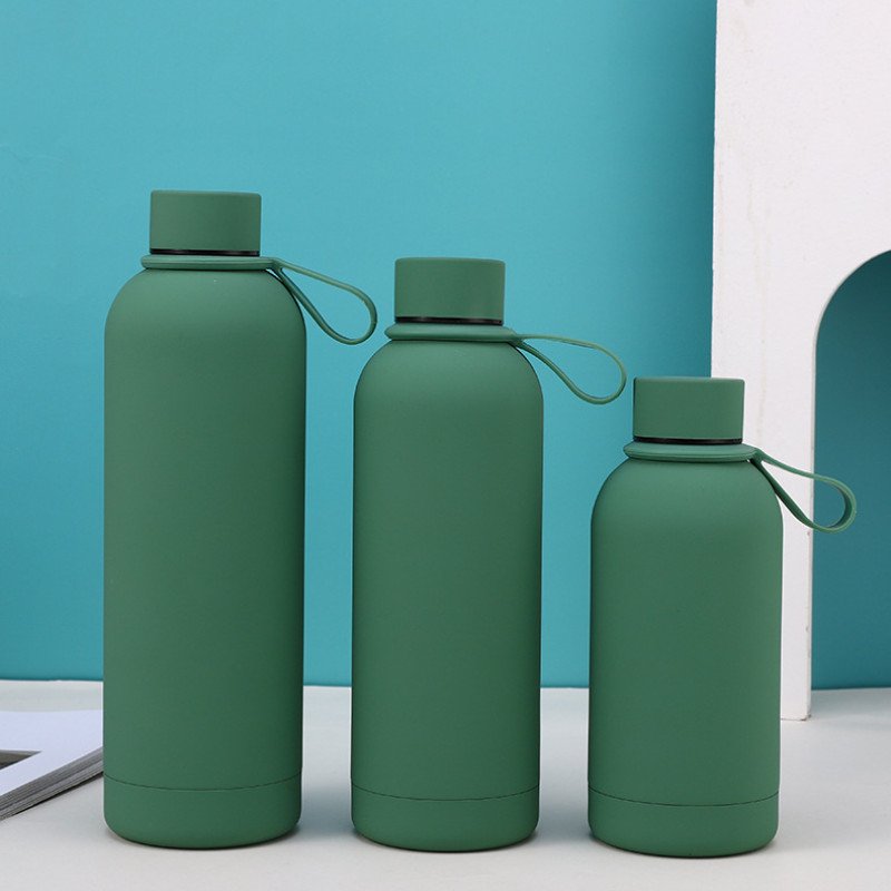 Stainless steel American small-mouthed bottle high-value simple frosted thermos outdoor car portable sports kettle