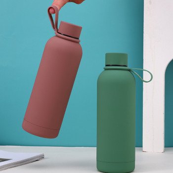 Stainless steel American small-mouthed bottle high-value simple frosted thermos outdoor car portable sports kettle