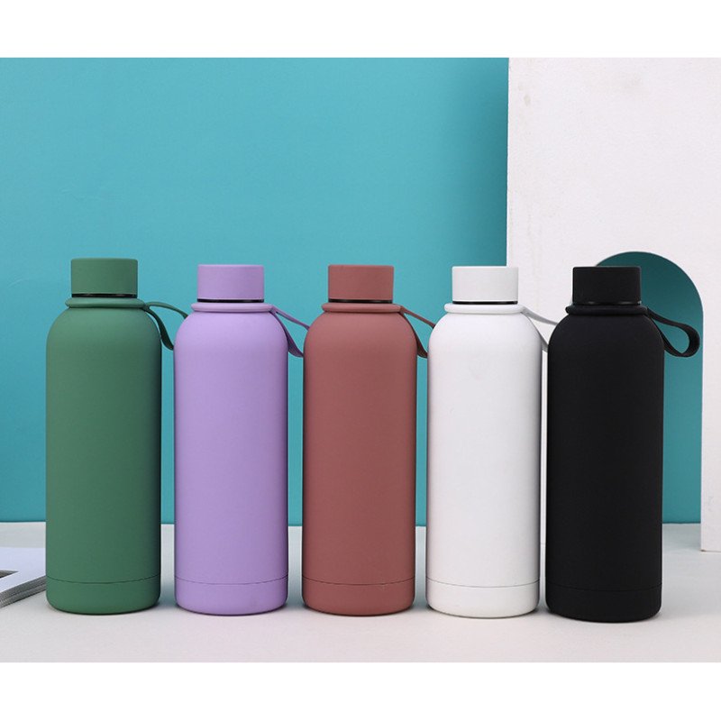 Stainless steel American small-mouthed bottle high-value simple frosted thermos outdoor car portable sports kettle