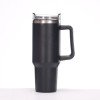 40oz stainless steel straw thermos cup with handle,ice cup,portable car cup,leopard milk cup