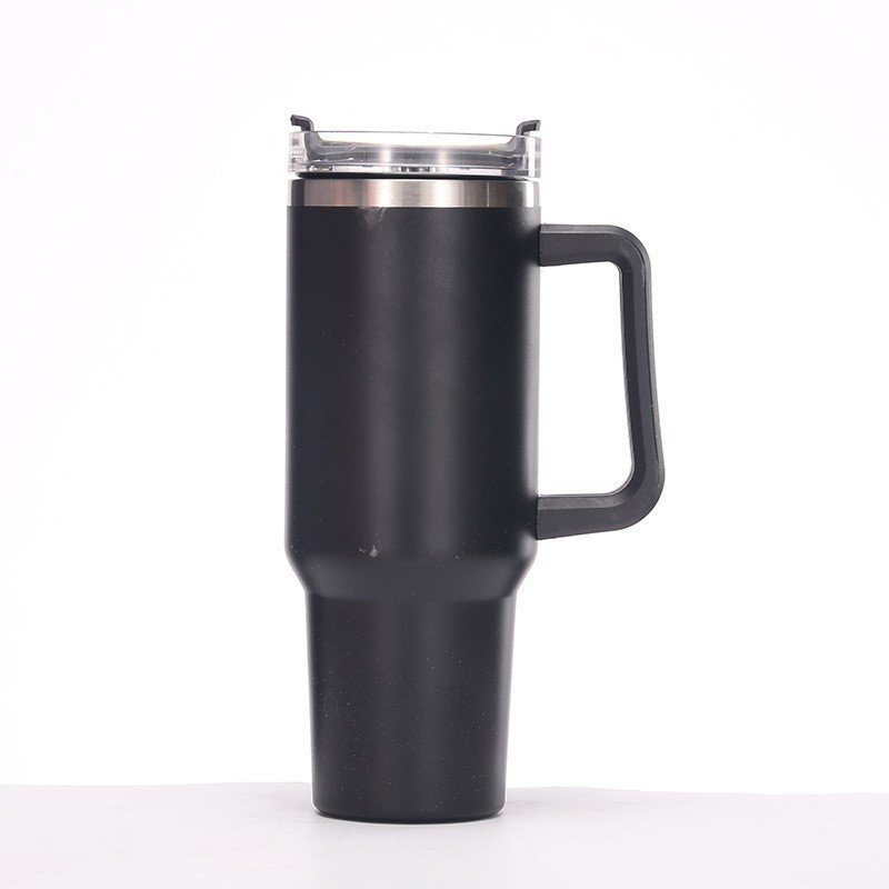 40oz stainless steel straw thermos cup with handle,ice cup,portable car cup,leopard milk cup
