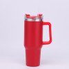 40oz stainless steel straw thermos cup with handle,ice cup,portable car cup,leopard milk cup