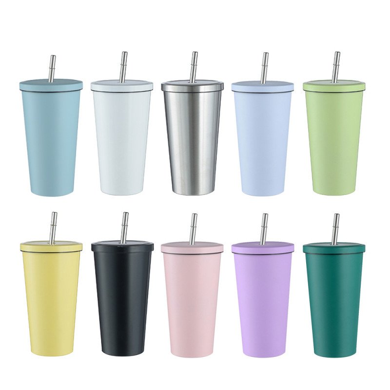 New 304 stainless steel straw cup,car cup,large capacity thermos cup,office coffee cup,gift cup