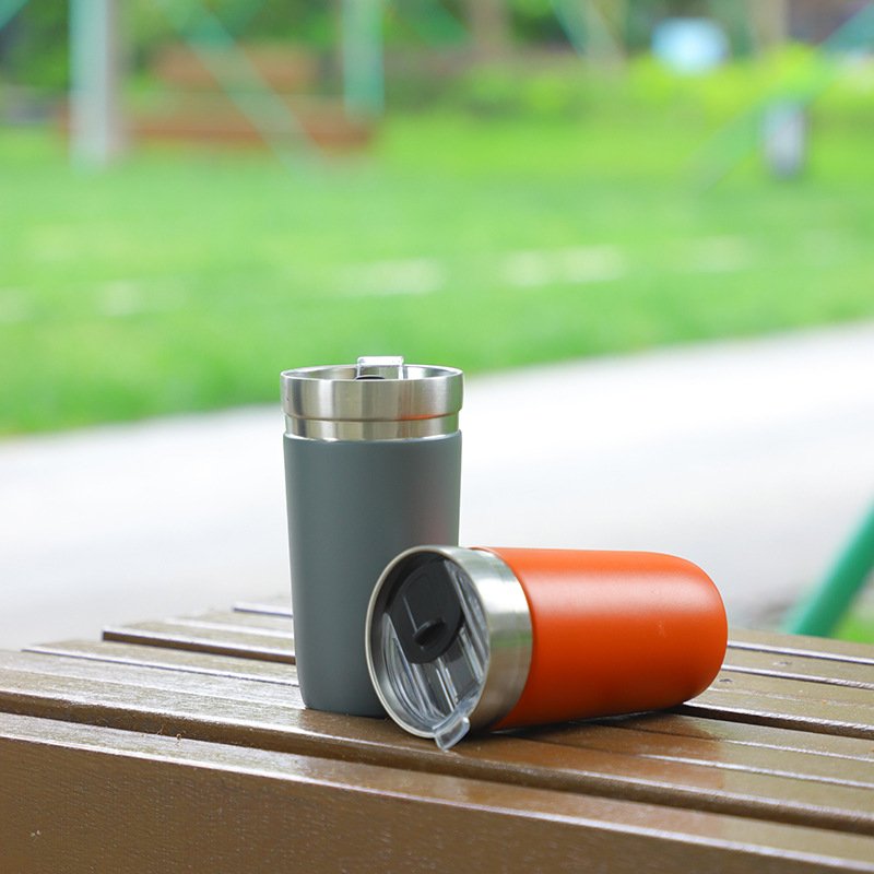 16oz double-layer car cup,stainless steel thermos cup,portable outdoor travel cup,car ice cup