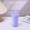 Simple plastic straw cup,summer high-value female frosted large capacity straw water cup,handy cup,juice cup