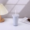 Simple plastic straw cup,summer high-value female frosted large capacity straw water cup,handy cup,juice cup