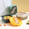 Plastic compartment lunch box,microwave heating partition lunch box,student office worker portable lunch box