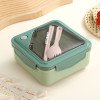 Plastic compartment lunch box,microwave heating partition lunch box,student office worker portable lunch box