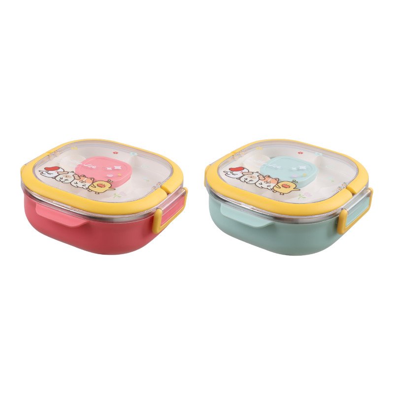 2024 new square compartment lunch box,304 stainless steel lunch box,student work-specific lunch box,portable lunch box