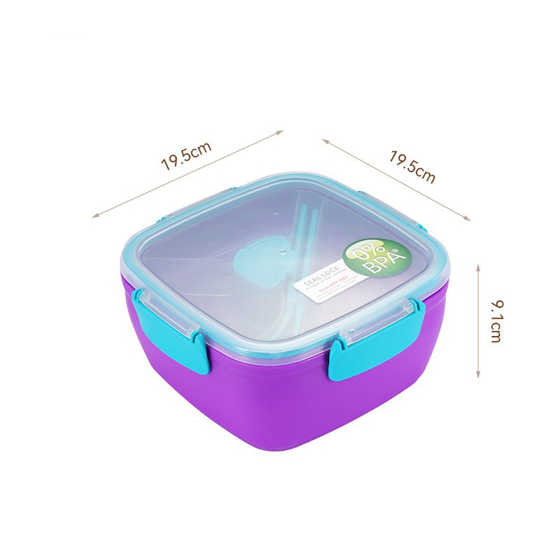 New double-layer compartment salad box,portable large-capacity microwaveable cute lunch box gift