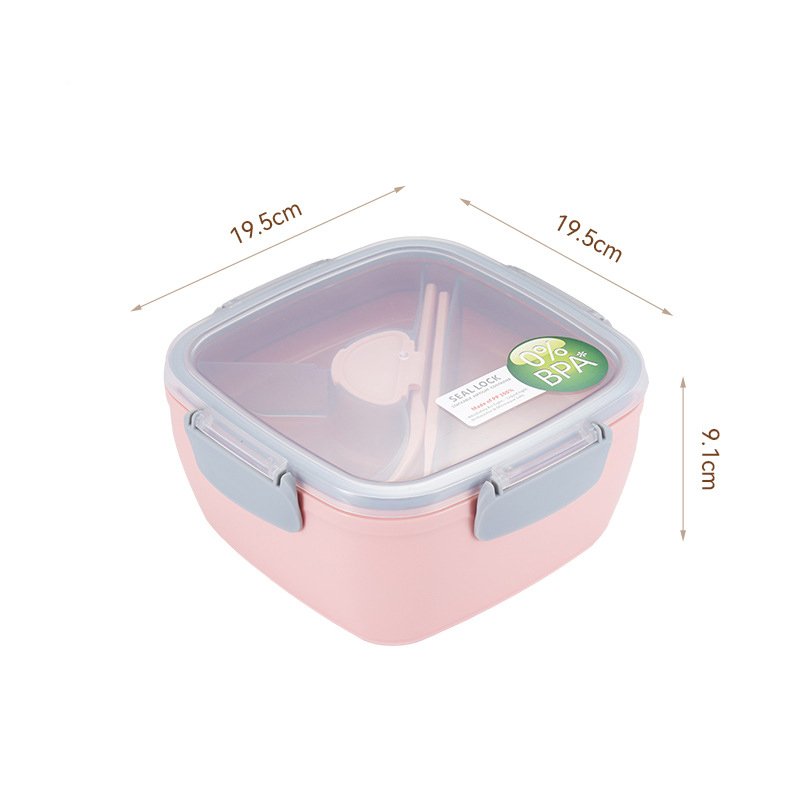 New double-layer compartment salad box,portable large-capacity microwaveable cute lunch box gift