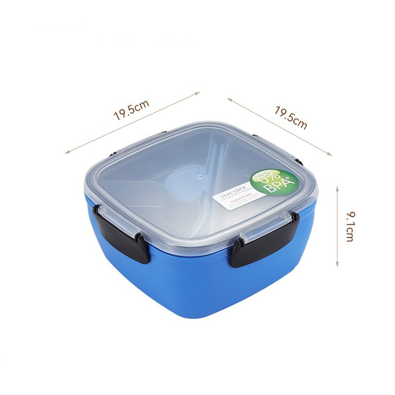 New double-layer compartment salad box,portable large-capacity microwaveable cute lunch box gift