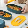 Food-grade leak-proof sealed student lunch box,double-layer Japanese-style lunch box with cutlery lunch box microwave