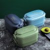 Office workers' portable microwave-heated student lunch box,double-layer lunch box,Japanese-style partitioned lunch box with cutlery