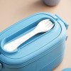Office workers' portable microwave-heated student lunch box,double-layer lunch box,Japanese-style partitioned lunch box with cutlery