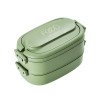 Office workers' portable microwave-heated student lunch box,double-layer lunch box,Japanese-style partitioned lunch box with cutlery