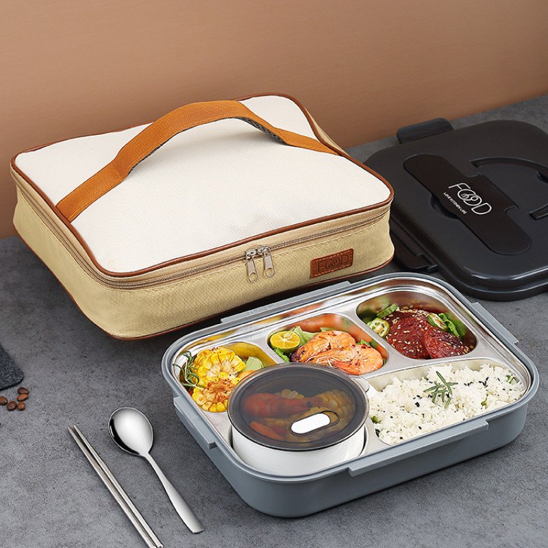 316 stainless steel insulated lunch box,office workers' microwave-sealed compartmentalized lunch box,large-capacity canteen lunch