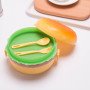 Round hamburger plastic lunch box,biscuit-shaped lunch box,student cartoon children's lunch box