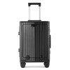 20inch boarding case PC aluminum frame multifunctional front opening suitcase universal wheel suitcase folding cup holder
