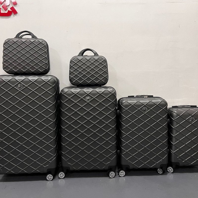 New trolley telescopic suitcase, unisex zipper password boarding case, ABS material grid suitcase