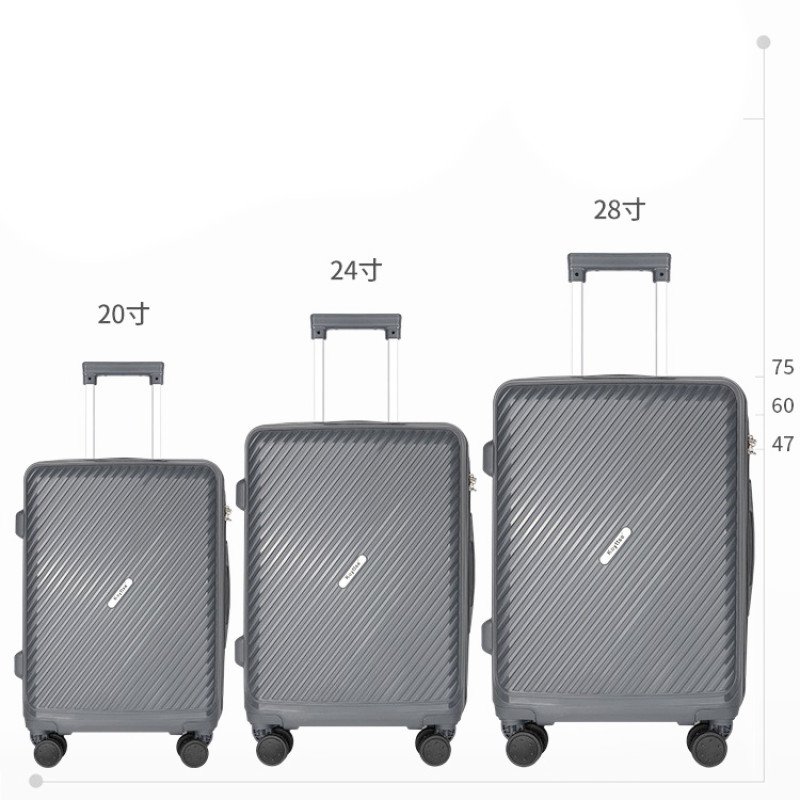 pp zipper suitcase multi-piece set extra large capacity trolley case universal wheels waterproof travel 20/24/28inch