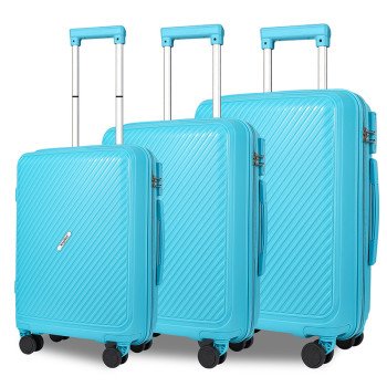 pp zipper suitcase multi-piece set extra large capacity trolley case universal wheels waterproof travel 20/24/28inch