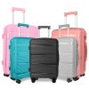 Candy color waterproof and durable universal wheel pp trolley case multi-piece trolley case set