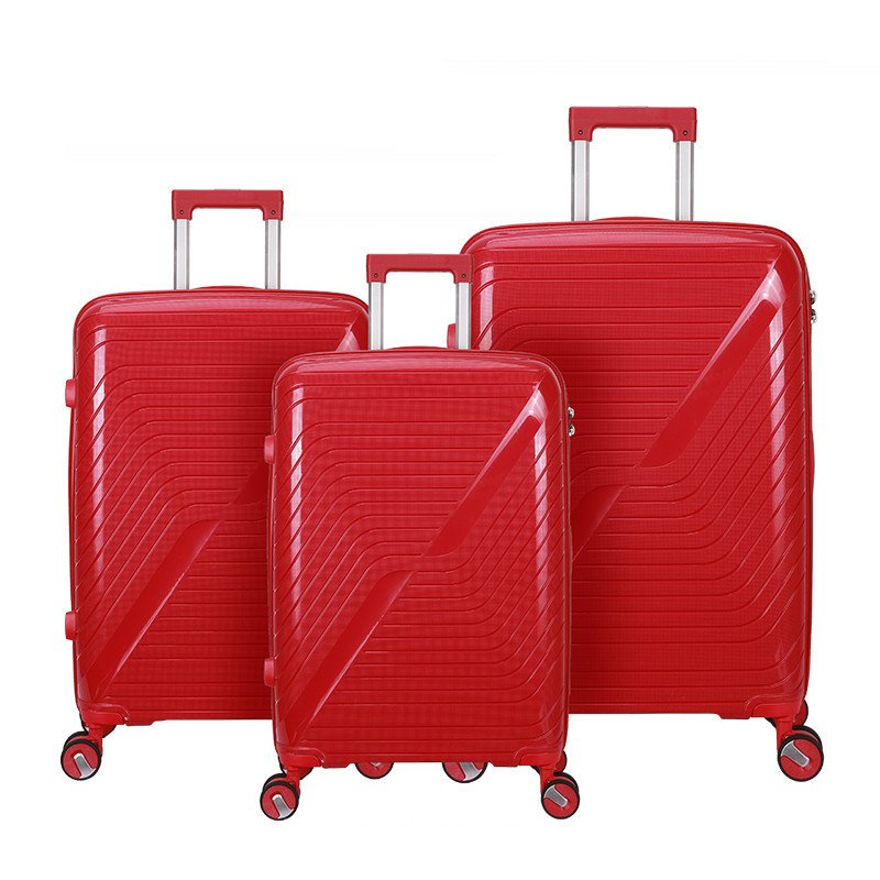 Three-piece trolley suitcase, zippered pp suitcase, large capacity travel suitcase, suitcase