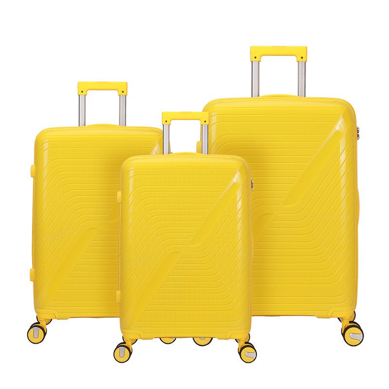 Three-piece trolley suitcase, zippered pp suitcase, large capacity travel suitcase, suitcase